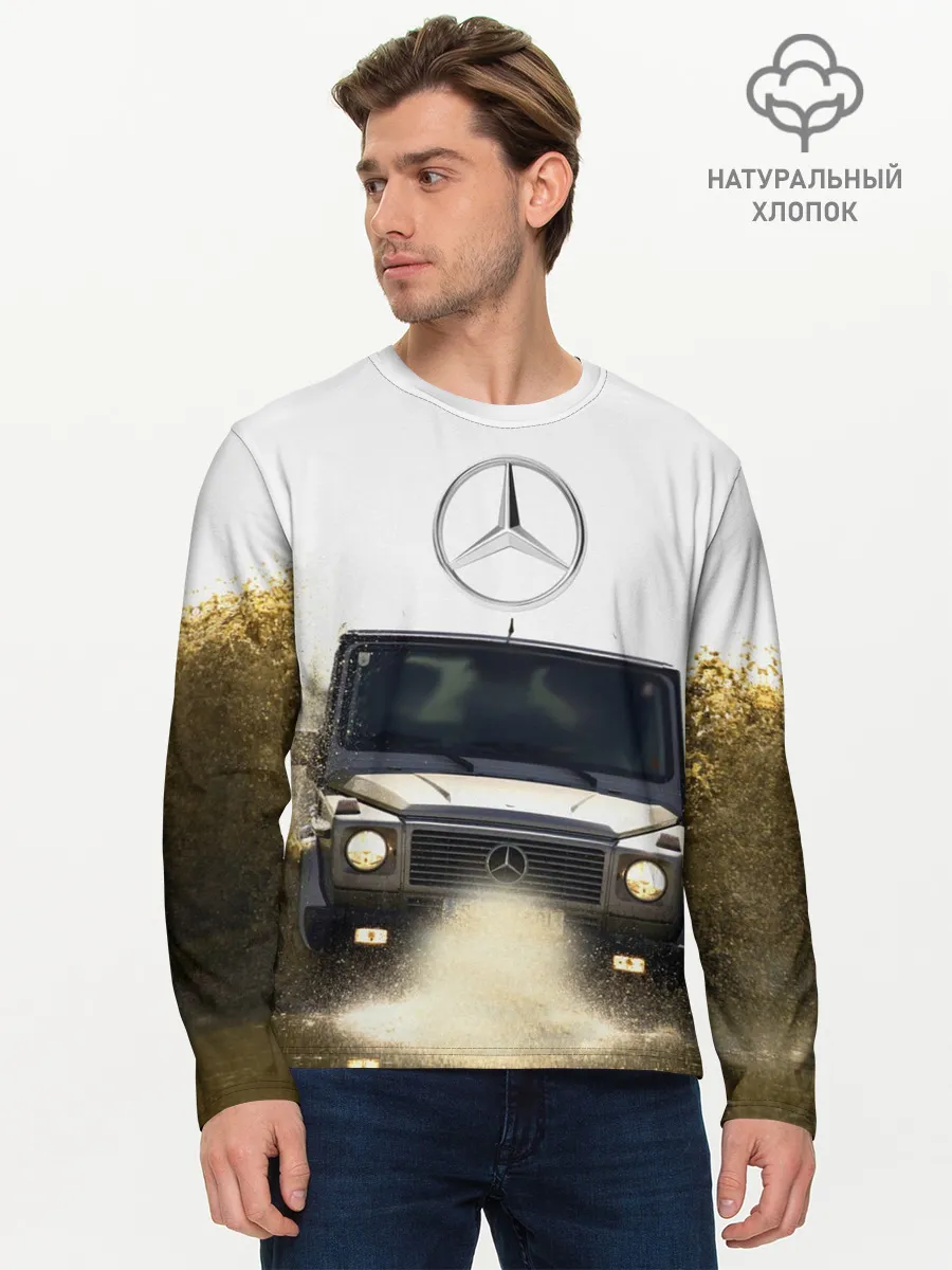 Мужской лонгслив базовый / Mercedes