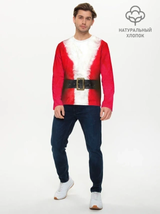 Мужской лонгслив базовый / Дед мороз