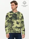 Мужской лонгслив базовый / Камуфляж Хаки