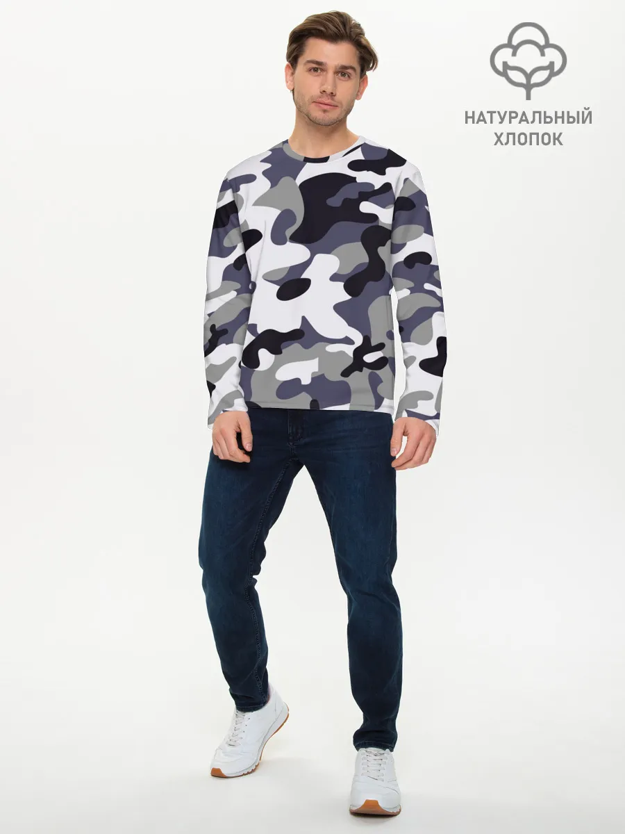 Мужской лонгслив базовый / Городской камуфляж