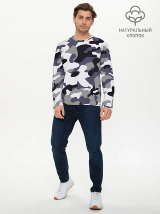 Мужской лонгслив базовый / Городской камуфляж