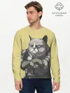 Мужской лонгслив базовый / Кот