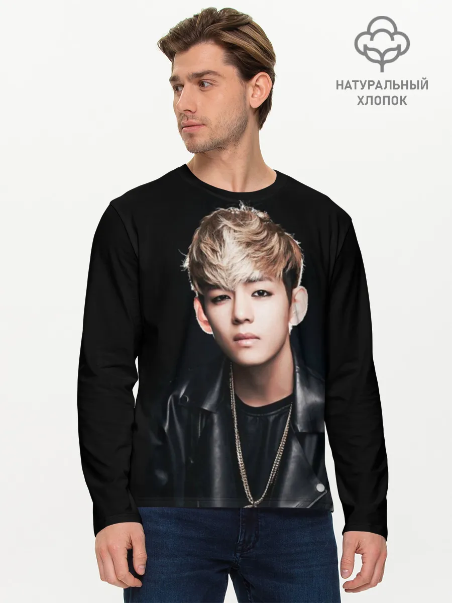 Мужской лонгслив базовый / Вишня