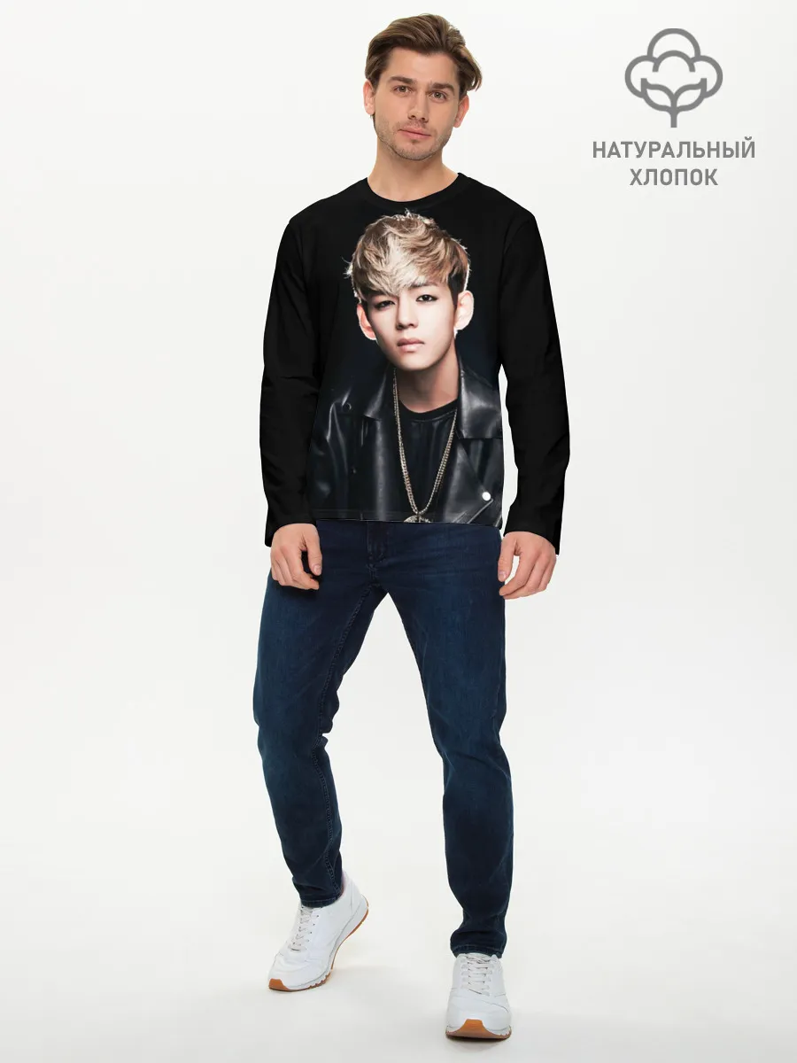 Мужской лонгслив базовый / Вишня