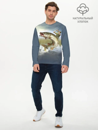 Мужской лонгслив базовый / Щука
