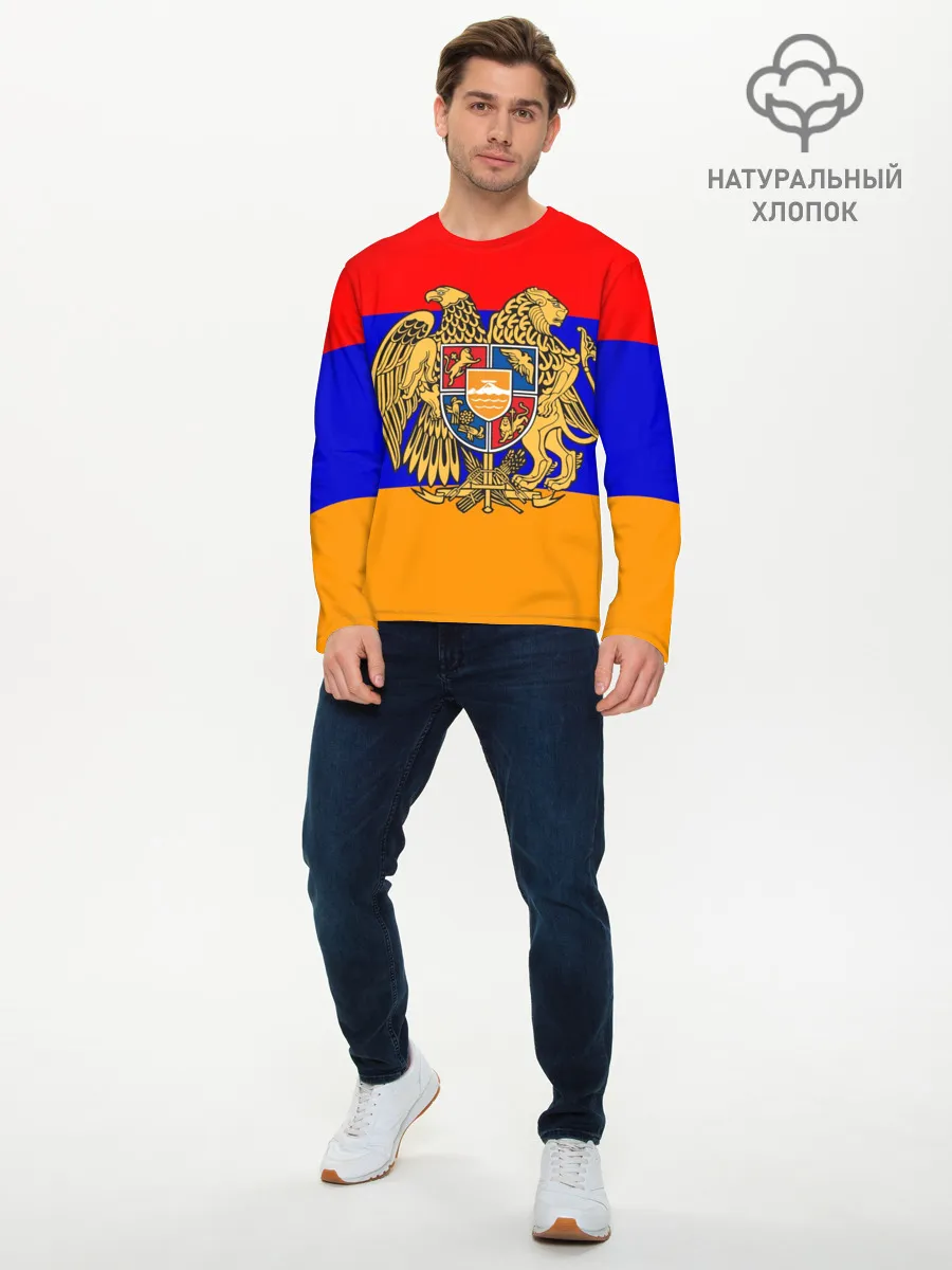 Мужской лонгслив базовый / Герб и флаг Армении