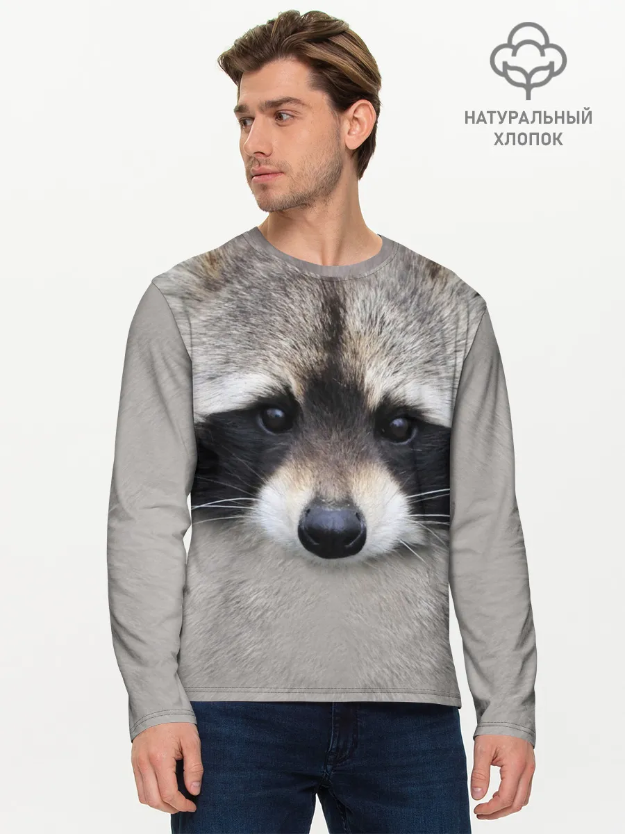 Мужской лонгслив базовый / Енот