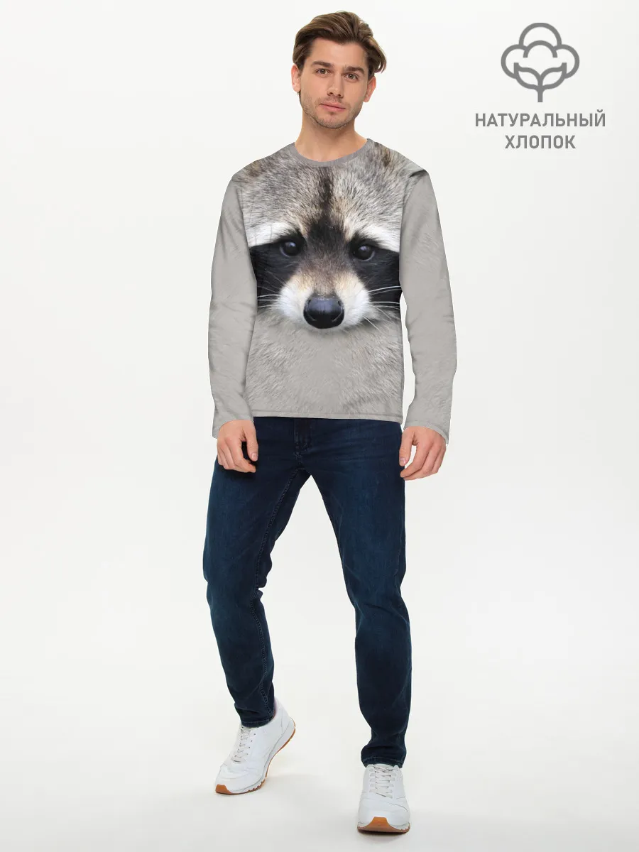 Мужской лонгслив базовый / Енот