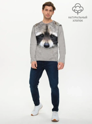 Мужской лонгслив базовый / Енот