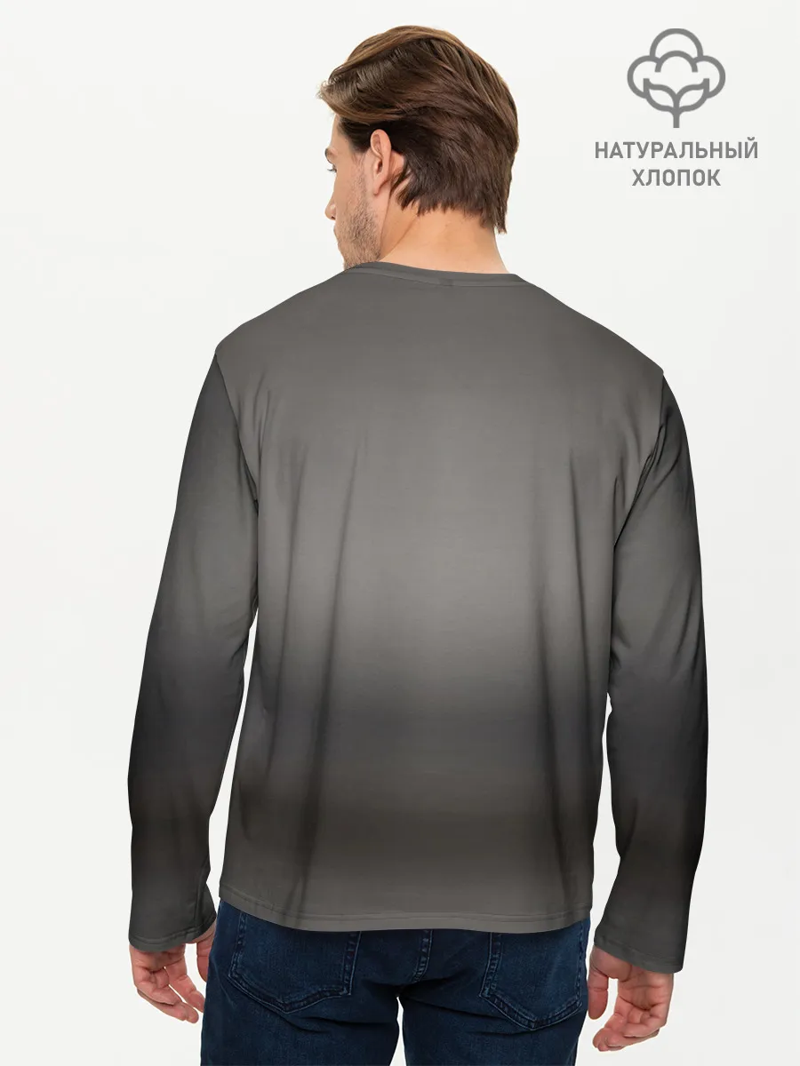 Мужской лонгслив базовый / Мопс в кепке