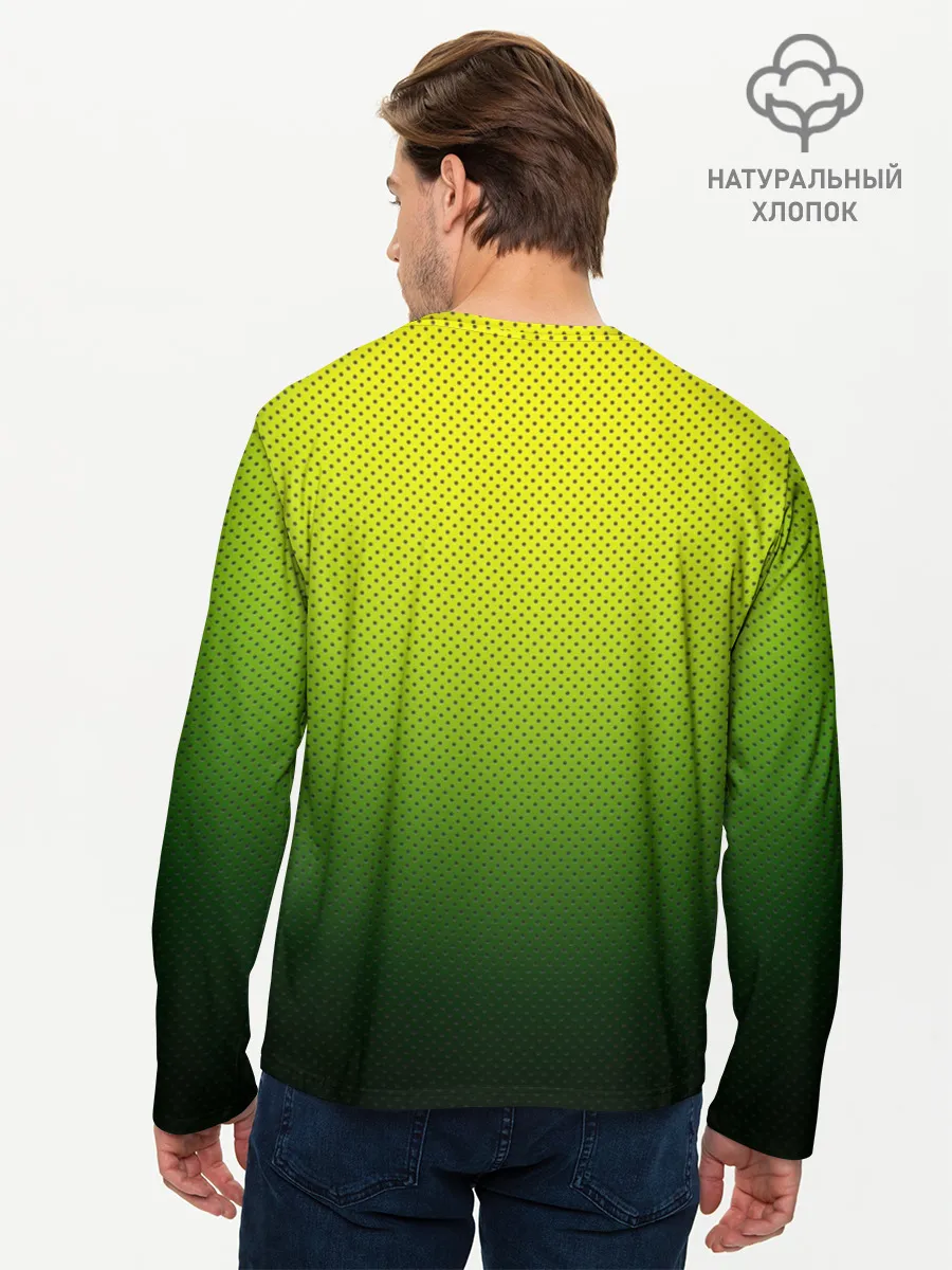 Мужской лонгслив базовый / Зелёная текстура