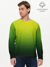 Мужской лонгслив базовый / Зелёная текстура