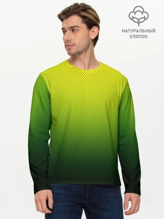 Мужской лонгслив базовый / Зелёная текстура