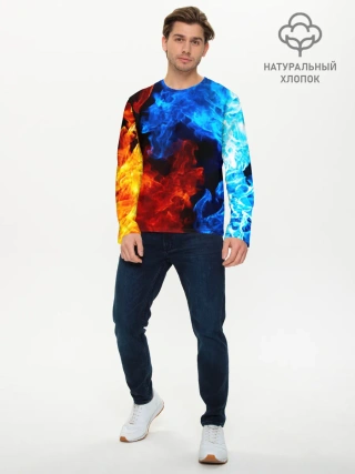 Мужской лонгслив базовый / Битва огней