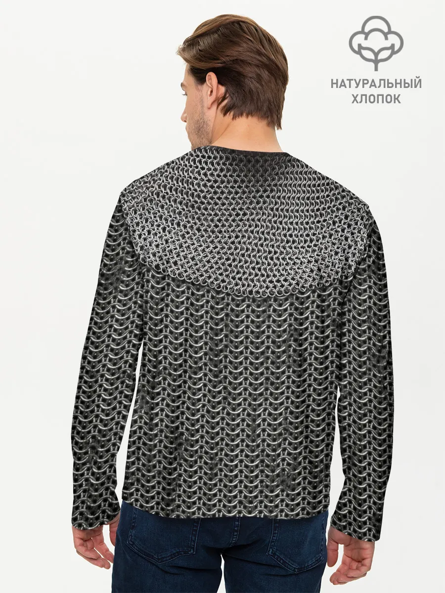 Мужской лонгслив базовый / Кольчуга с горловиной