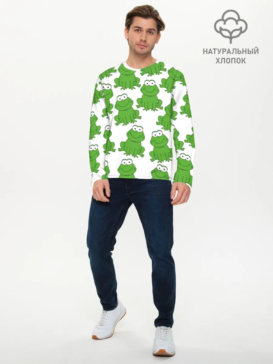 Мужской лонгслив базовый / Лягушки