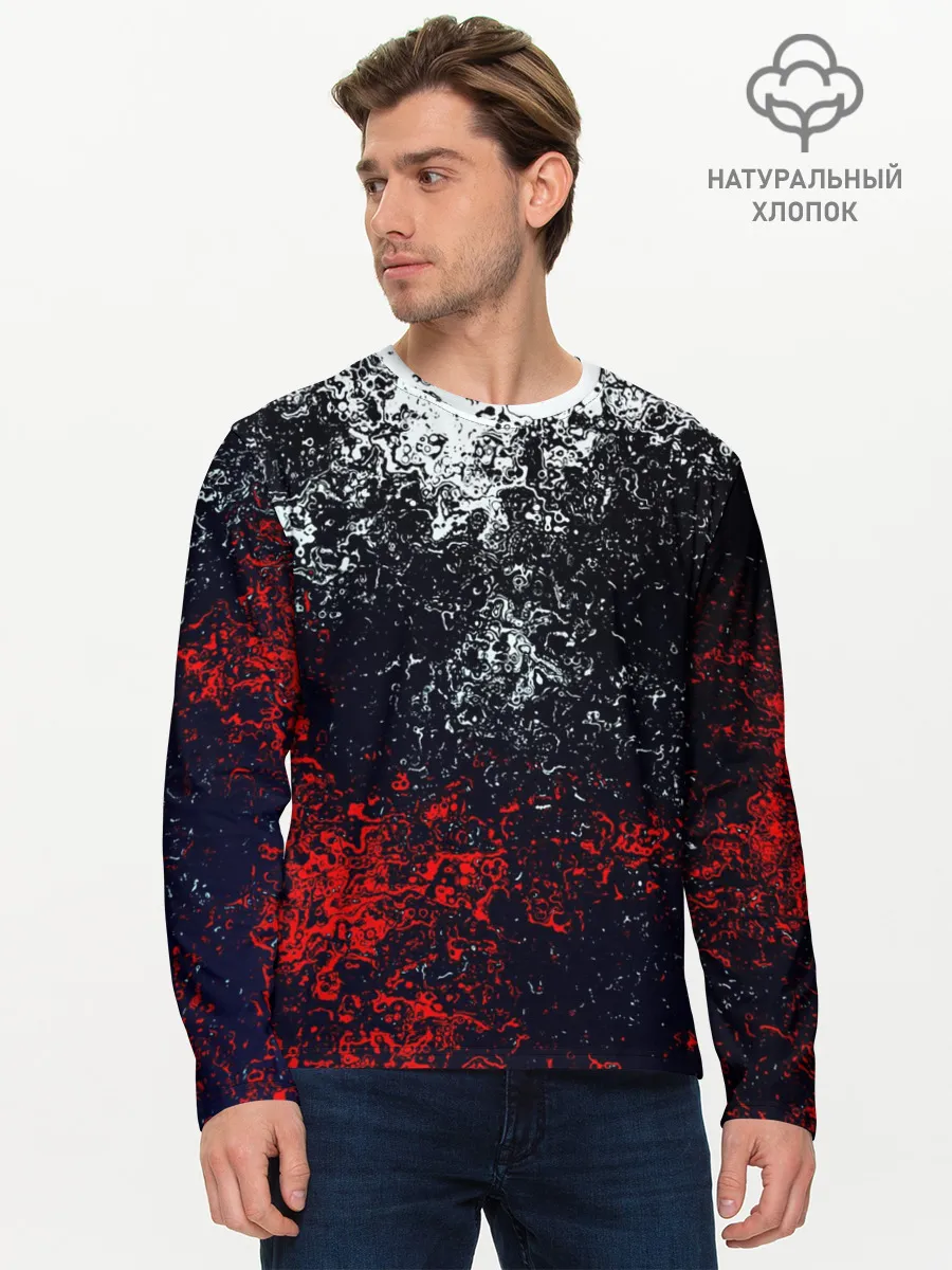 Мужской лонгслив базовый / Брызги красок
