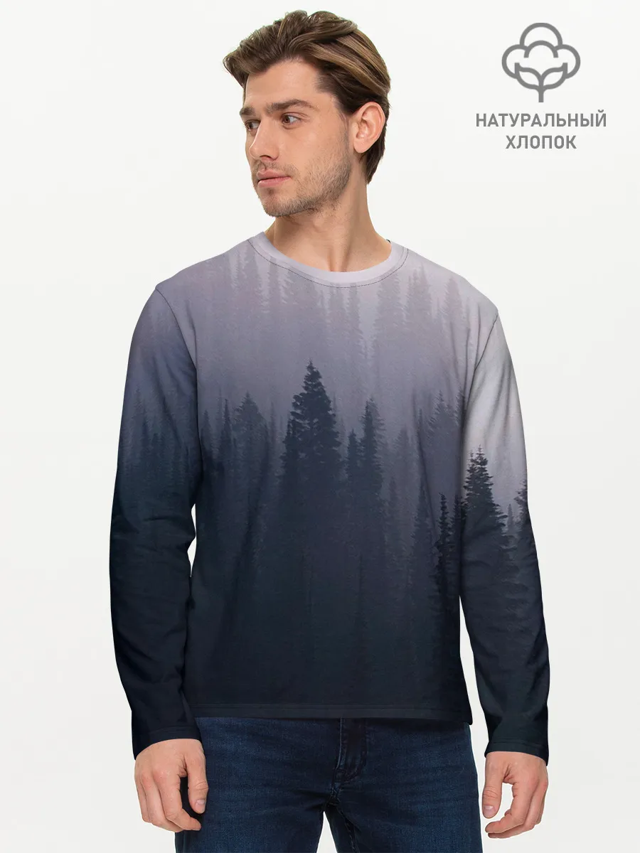 Мужской лонгслив базовый / Лесок