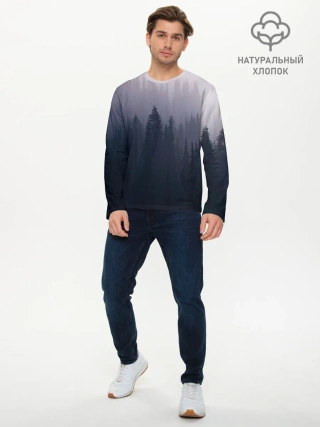 Мужской лонгслив базовый / Лесок