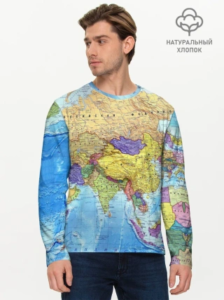 Мужской лонгслив базовый / Карта 10