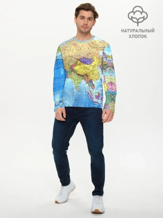 Мужской лонгслив базовый / Карта 10