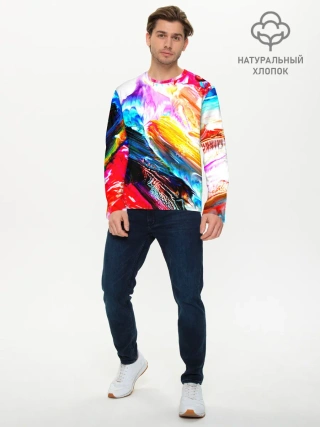 Мужской лонгслив базовый / Абстракция красок