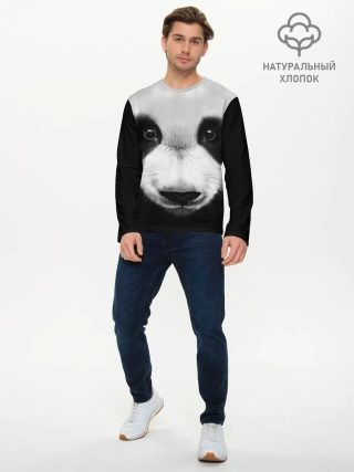 Мужской лонгслив базовый / Морда панды