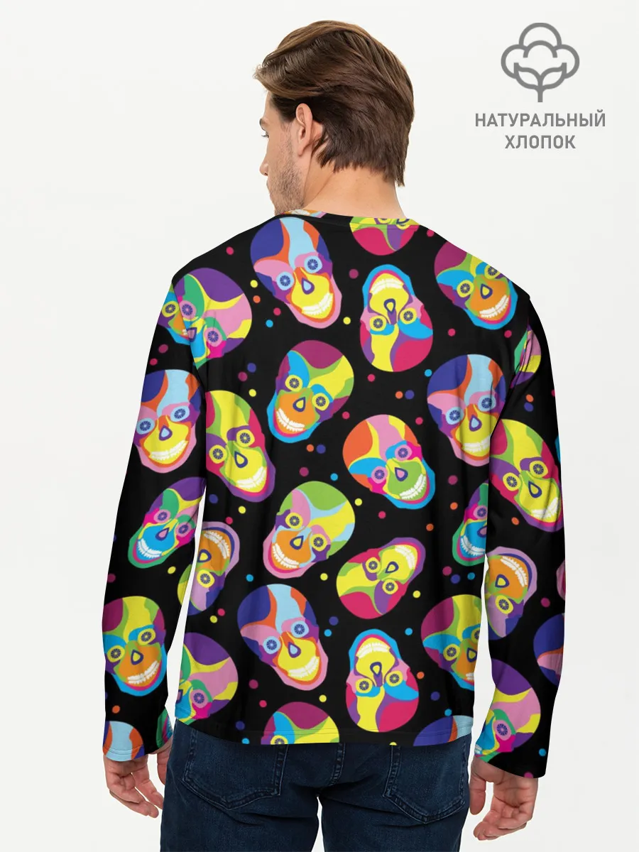 Мужской лонгслив базовый / Мексиканские черепа