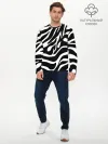 Мужской лонгслив базовый / Зебра