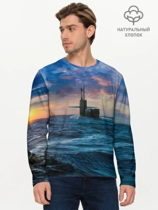 Мужской лонгслив базовый / Подводная лодка