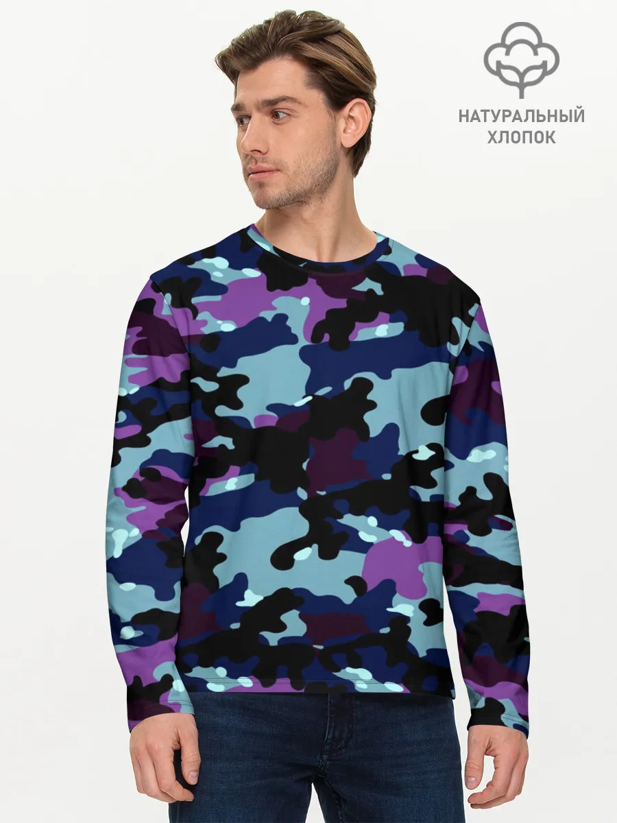 Мужской лонгслив базовый / Камуфляж