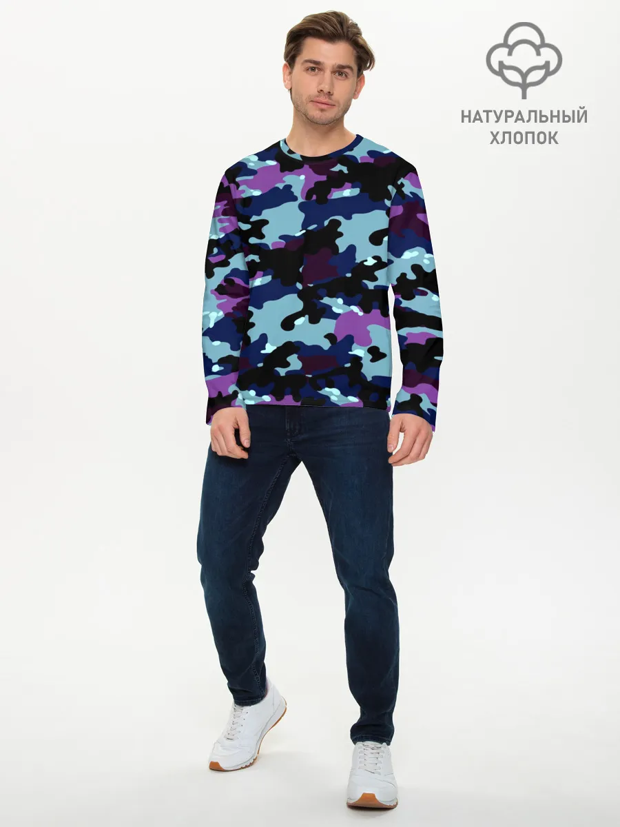 Мужской лонгслив базовый / Камуфляж