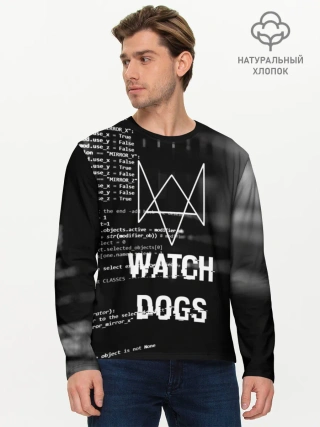 Мужской лонгслив базовый / Wath dogs 2 Хакер