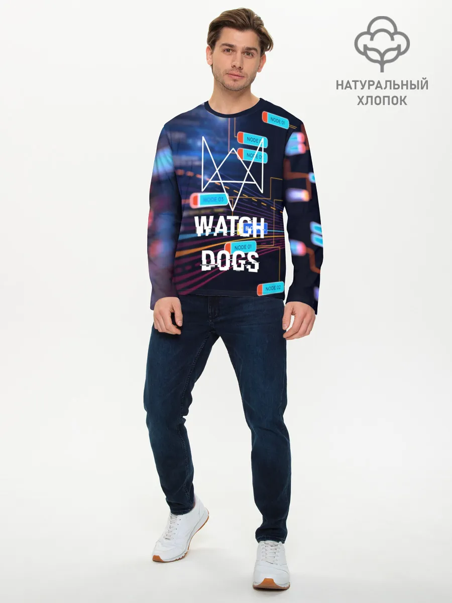 Мужской лонгслив базовый / Watch Dogs