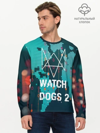 Мужской лонгслив базовый / Watch Dogs 2 NETWORK HACK