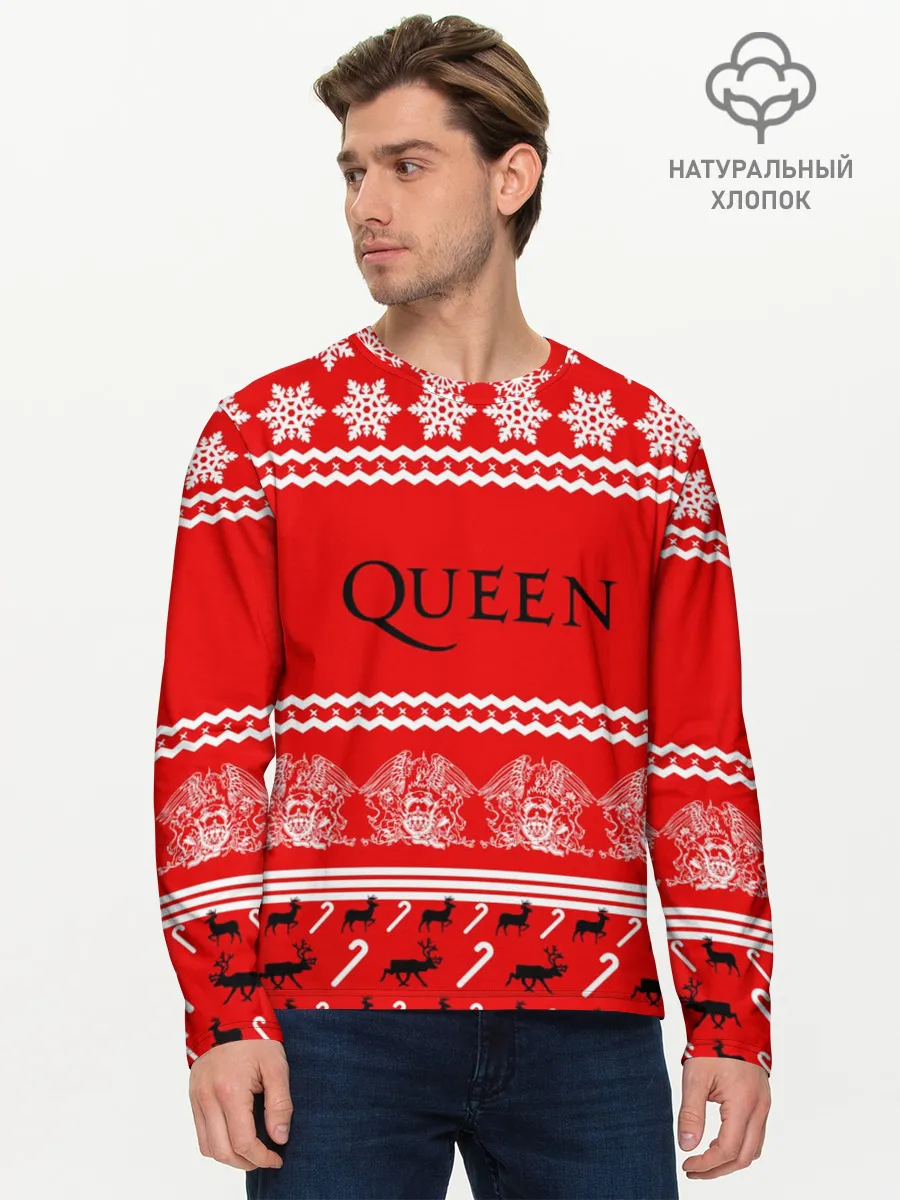 Мужской лонгслив базовый / Праздничный Queen