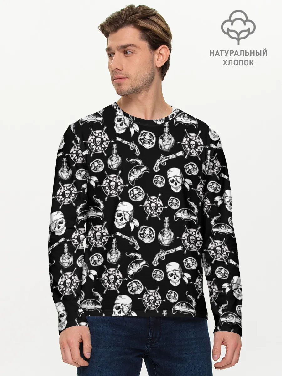 Мужской лонгслив базовый / Pirates Pattern