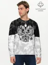 Мужской лонгслив базовый / RUSSIA BLACK X WHITE | РОССИЯ