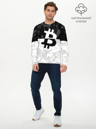 Мужской лонгслив базовый / BITCOIN Black Collection