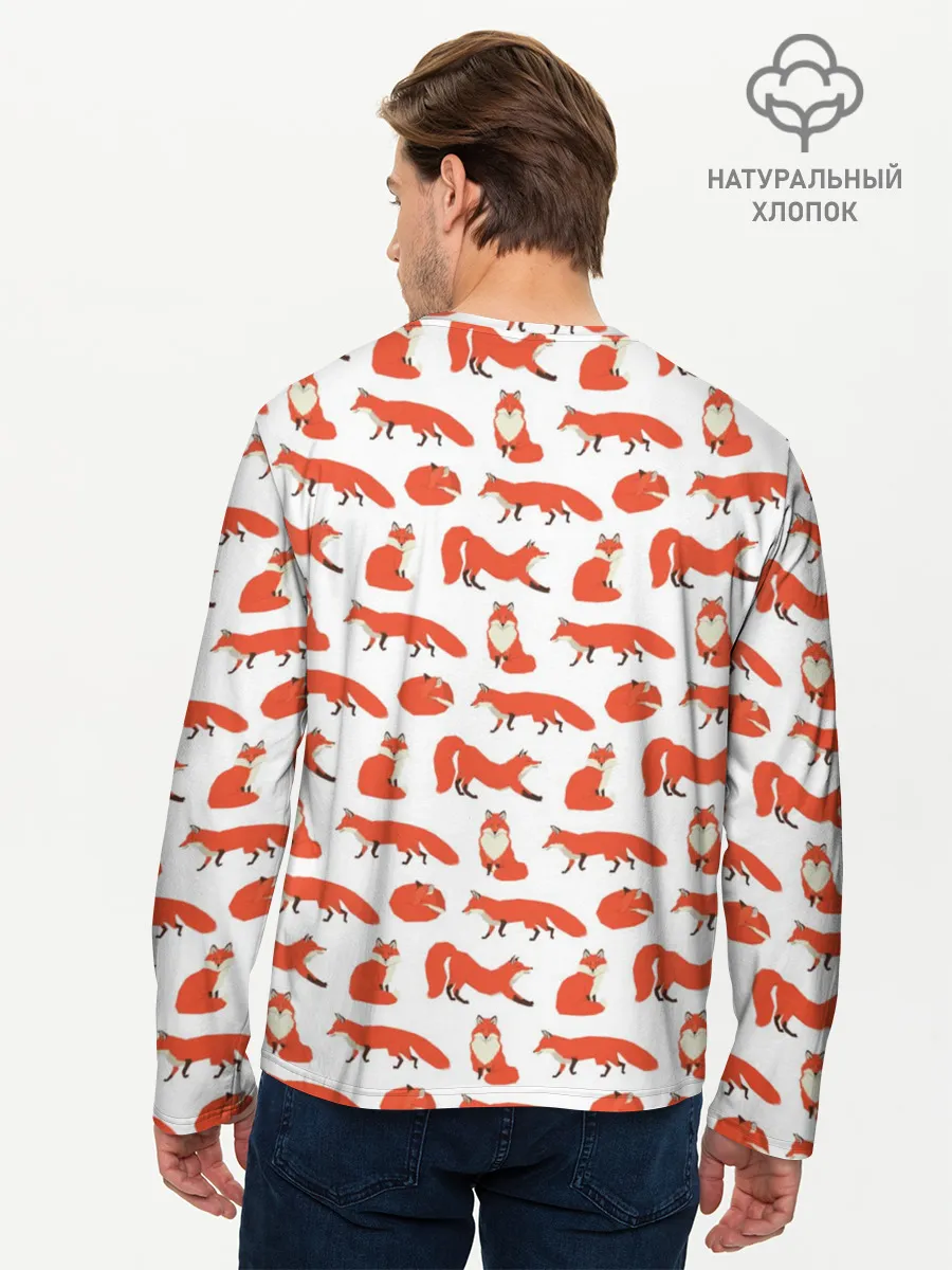 Мужской лонгслив базовый / Рыжий паттер