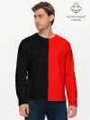 Мужской лонгслив базовый / Red & Black