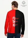 Мужской лонгслив базовый / Red & Black