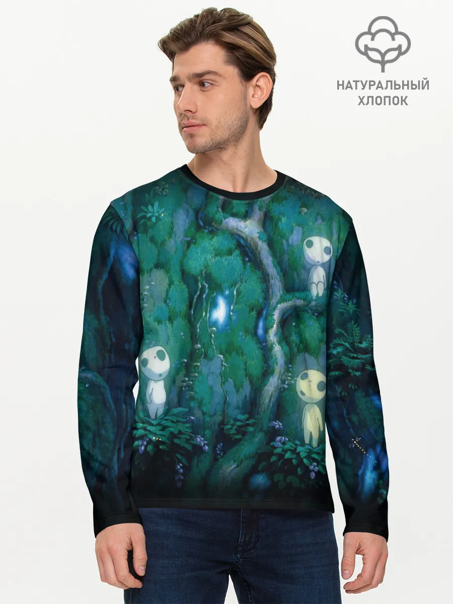 Мужской лонгслив базовый / принцесса Мононоке_5