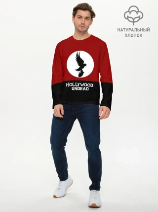 Мужской лонгслив базовый / Красно-черный флаг HU