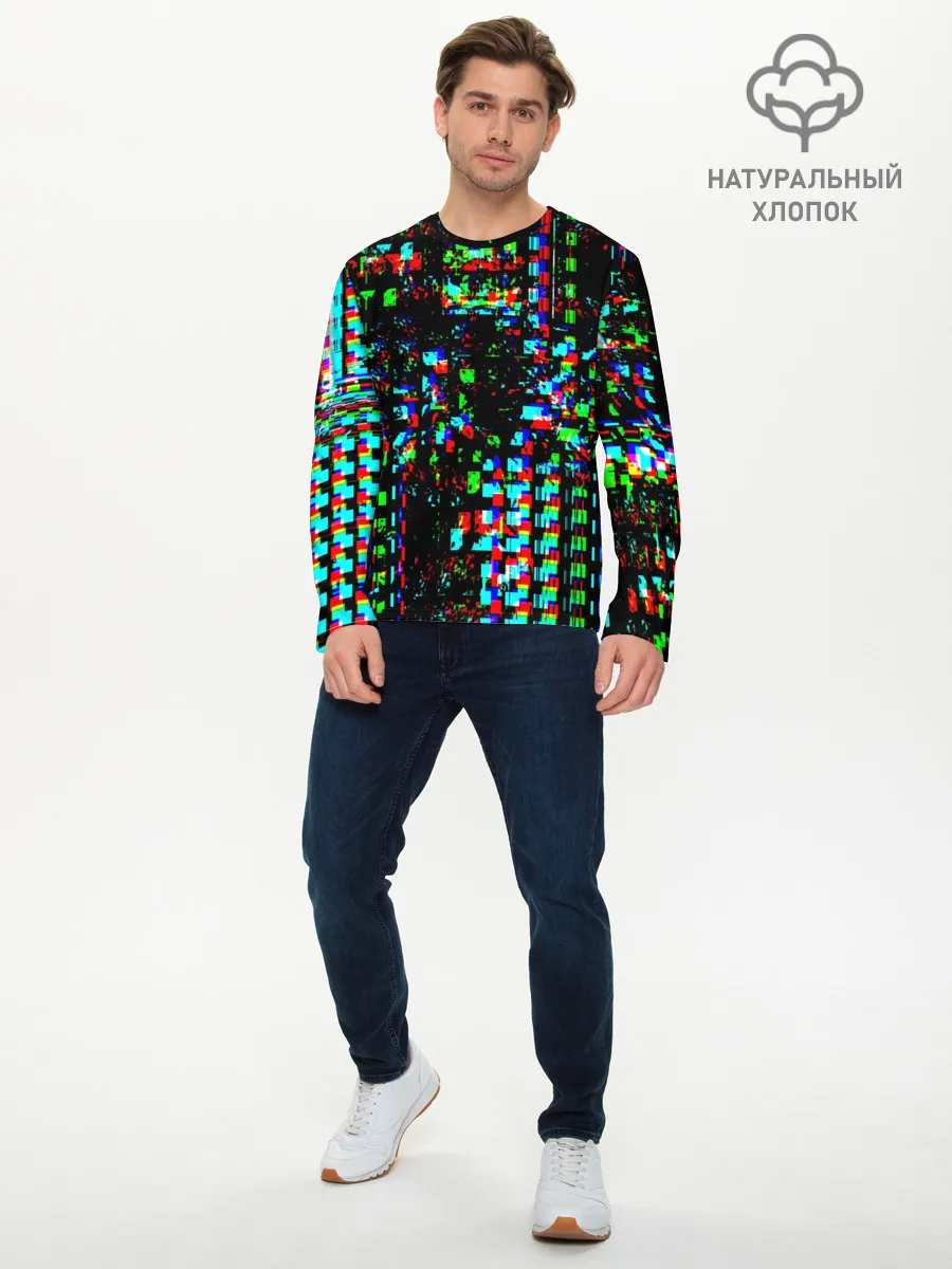 Мужской лонгслив базовый / Optical abstract