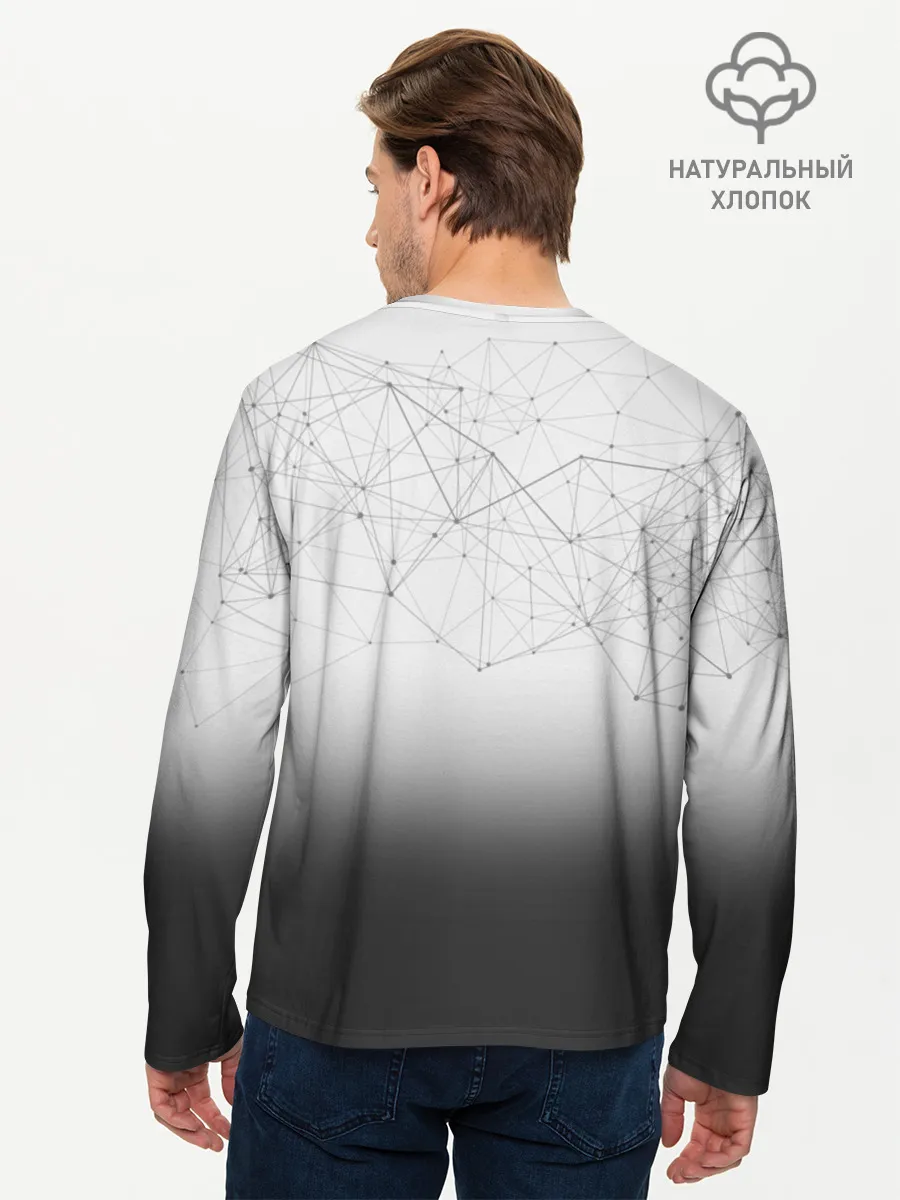 Мужской лонгслив базовый / Хаски Geometry