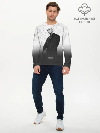 Мужской лонгслив базовый / Хаски Geometry