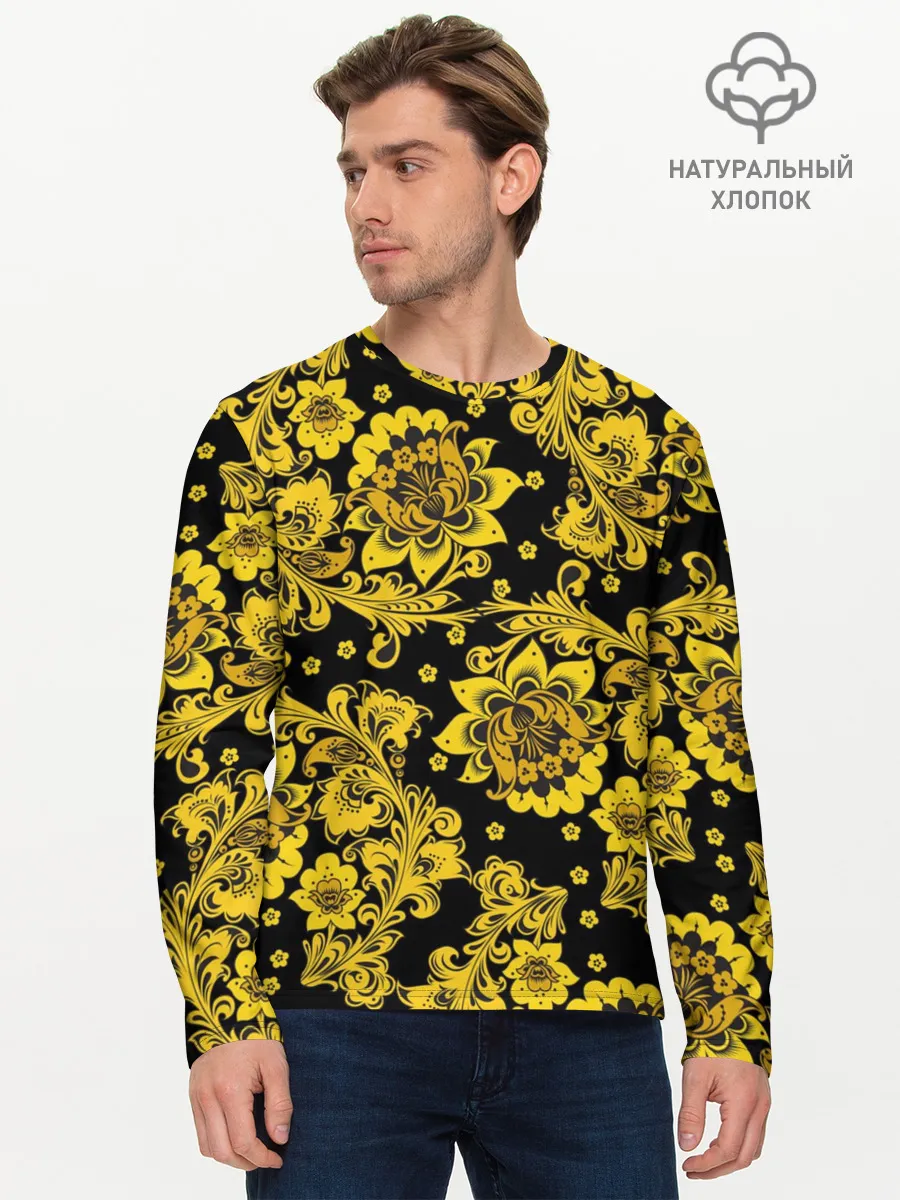 Мужской лонгслив базовый / Хохлома