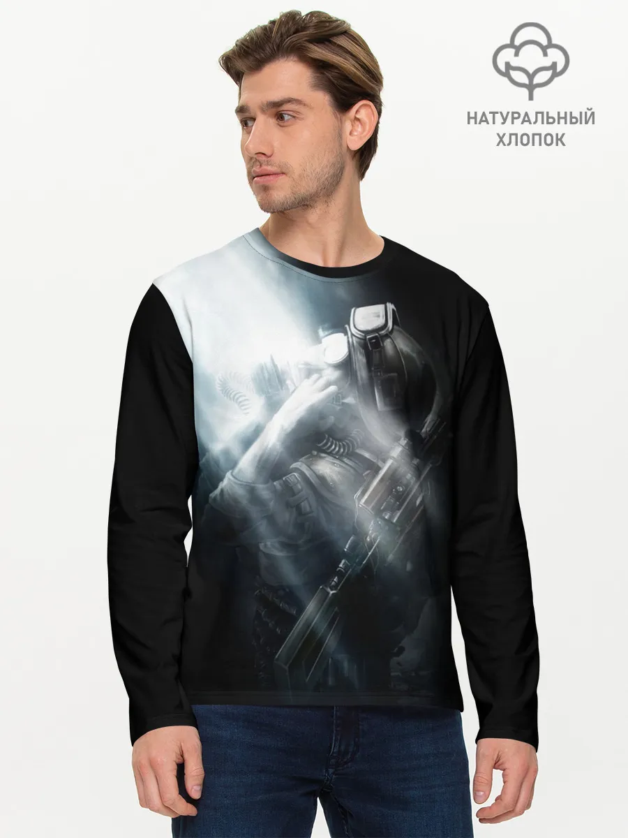 Мужской лонгслив базовый / Metro 2033