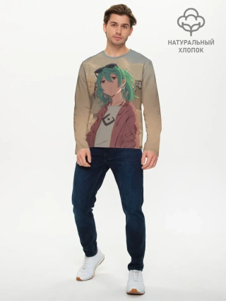 Мужской лонгслив базовый / Мику Хатсуне. ВОКАЛОИД